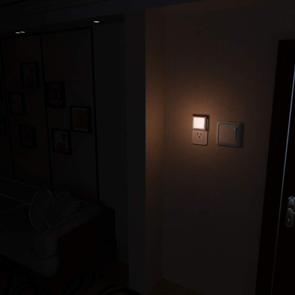 MAZ-TEK Plug-in Led Night Light with Auto Dusk to Dawn Sensor, Adjustable Brightness Warm White Lights for Hallway, Bedroom, Kids Room…
