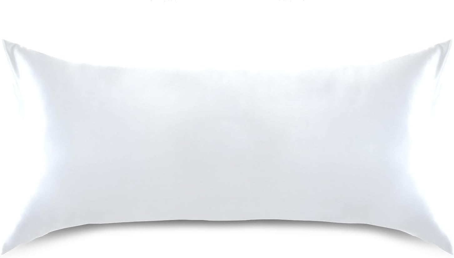 White Color Pillow Covers Silk Pillowcase for Hair and Skin Breathable Soft Satin Pillowcase Queen Size Pillow Case for Women Men Bed Hot…