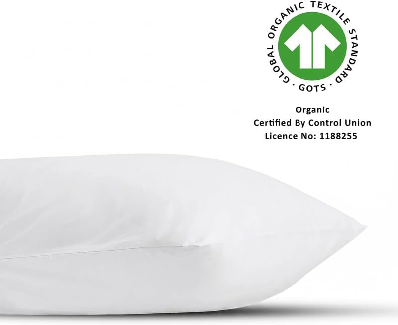 Bioweaves 100% Organic Washed Cotton Percale Weave Body Pillow Cover GOTS Certified Body Pillow Pillowcase – 21” x 54”, White Cotton White