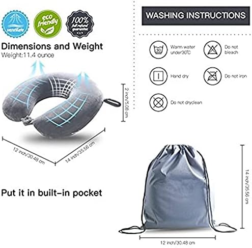 Travel Pillow, 100% Pure Memory Foam Neck Pillow, Suitable for Airplanes, Cars, Trains, Office Naps, Home Lounge Chairs, Removable and…