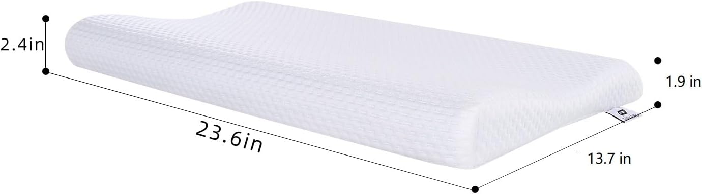 Suqiome SUQ I OME Sleeper-Gel Thin Memory Foam Pillow for Sleeping, Contour Thin & Low Cervical Profile, for Neck Pain, Stomacher, Back…