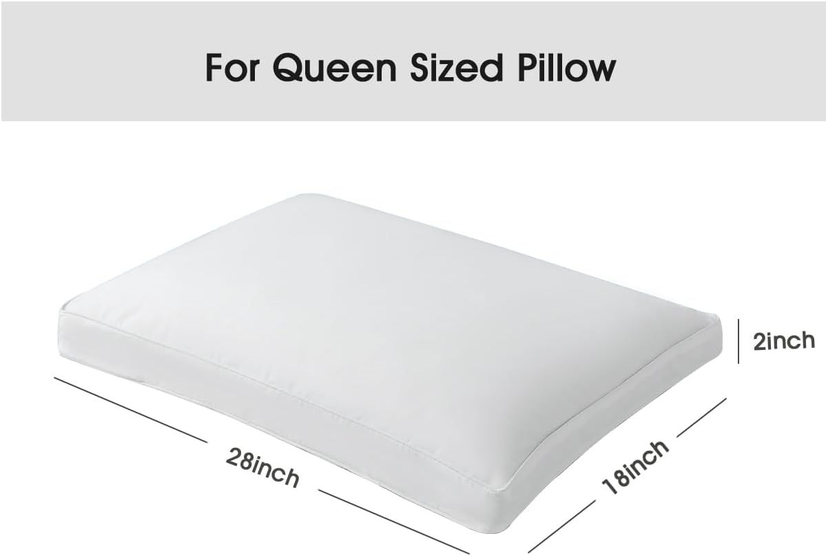 STONECREST Gusseted Pillow Protector - 1 PC, Zipper Premium Gusset Pillow Encasement Covers(400tc Sateen-Gusset, Queen)