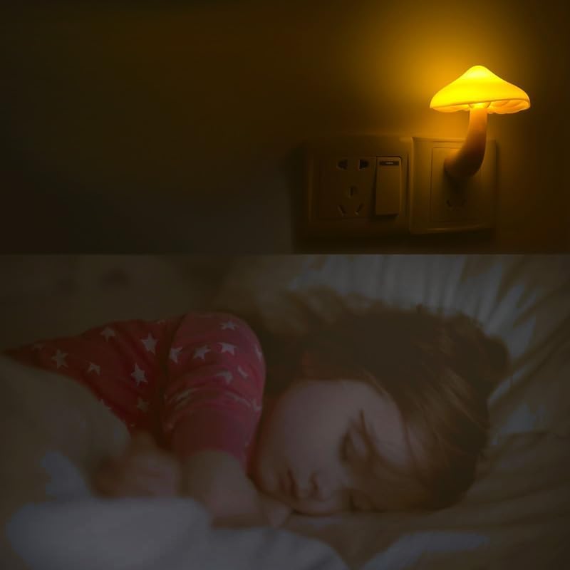 AUSAYE Sensor LED Night Lights for Adults Kids NightLight Cute Mushroom Night Light Plug in Wall Lamps for Bedroom, Bathroom, Toilet…