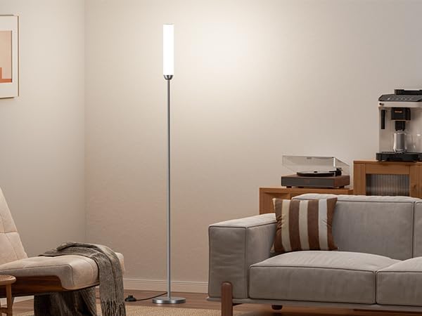 Ambimall LED Floor Lamp with Remote Control, 65" Standing lamp with Stepless Adjustable 3000K-6500K Colors & 30-100% Brightness, Foot…