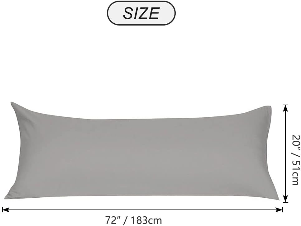 uxcell Soft Microfiber Body Pillow Cover with Zipper Closure, Long Pillow Cases for Body Pillows Weave for 90 GSM Polyester, Grey Body (20"…