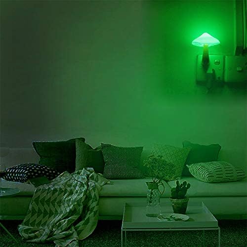AUSAYE 2 Pack LED Mushroom Plug in Lamp Mushroom Night Light Mini Magic Night Lights for Adults Kids Gifts Green