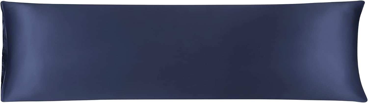 uxcell Body Pillow Cover, 20x72 Inch Navy Silky Satin Body Pillowcases for Hair and Skin, Soft Cooling Smooth Pillow Case with Envelope…