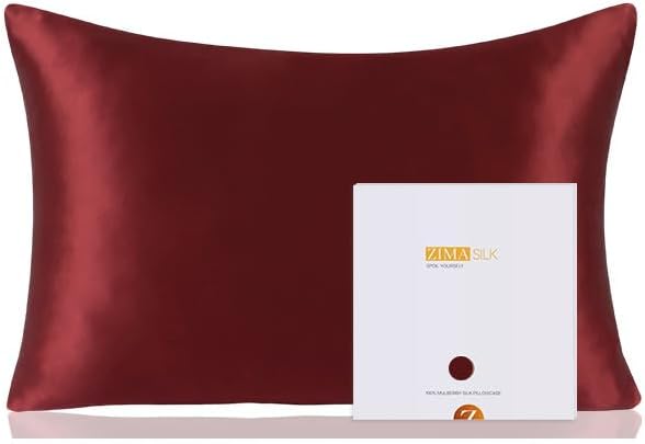 Zimasilk 100% Pure Mulberry Silk Pillowcase for Hair and Skin everyday comfort, Soft and Smooth, Both Sides Grade 6A Silk,600 Thread…