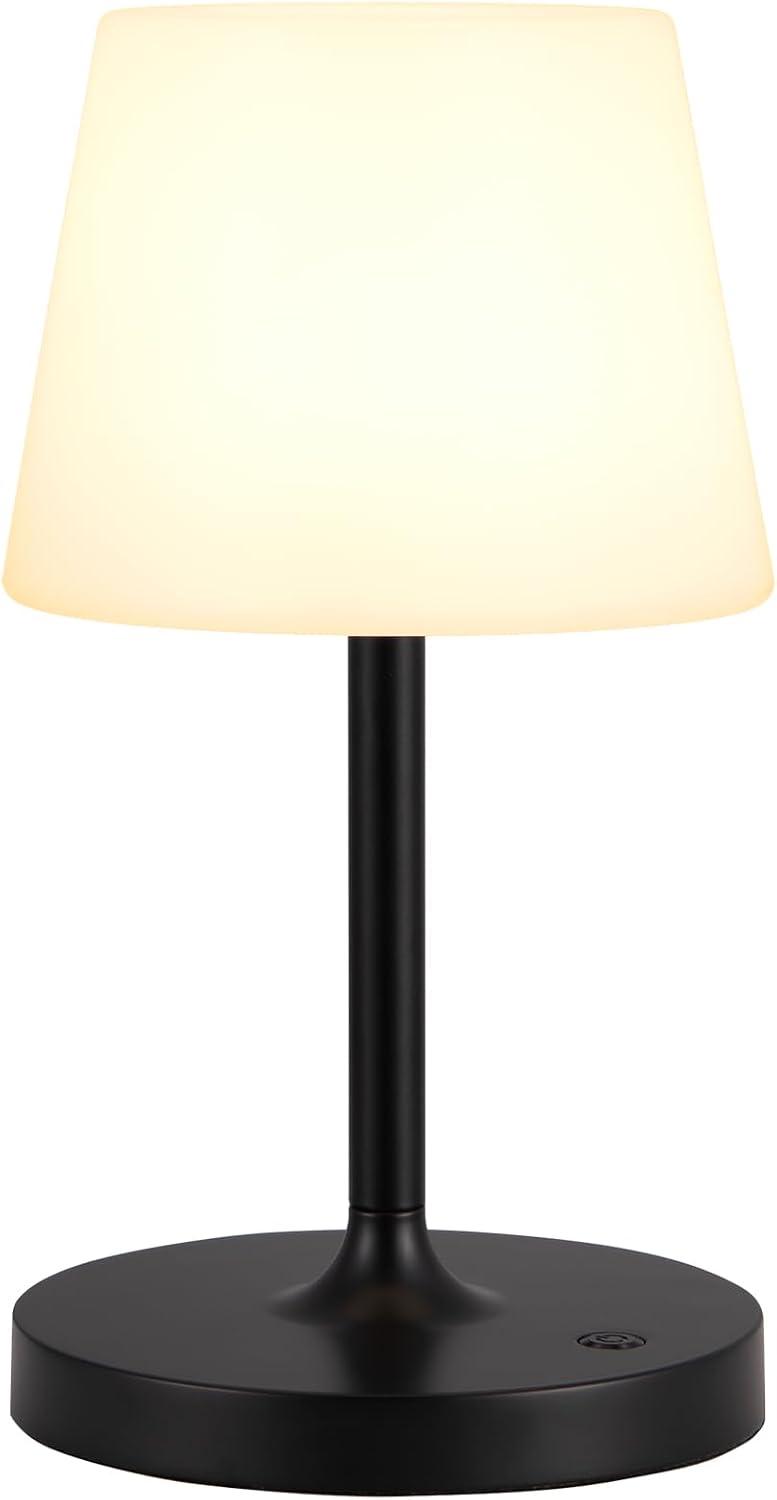 Kakanuo Black Cordless Shower Lamp Waterproof, Rechargeable Cordless Lamp with 4000mAh Battery, Touch Dimmable Table Lamp for Outdoor…