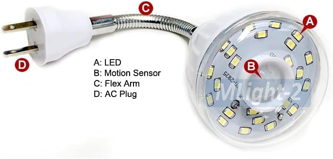 Motion-Activated LED Night Light for AC Outlet Plug-in White