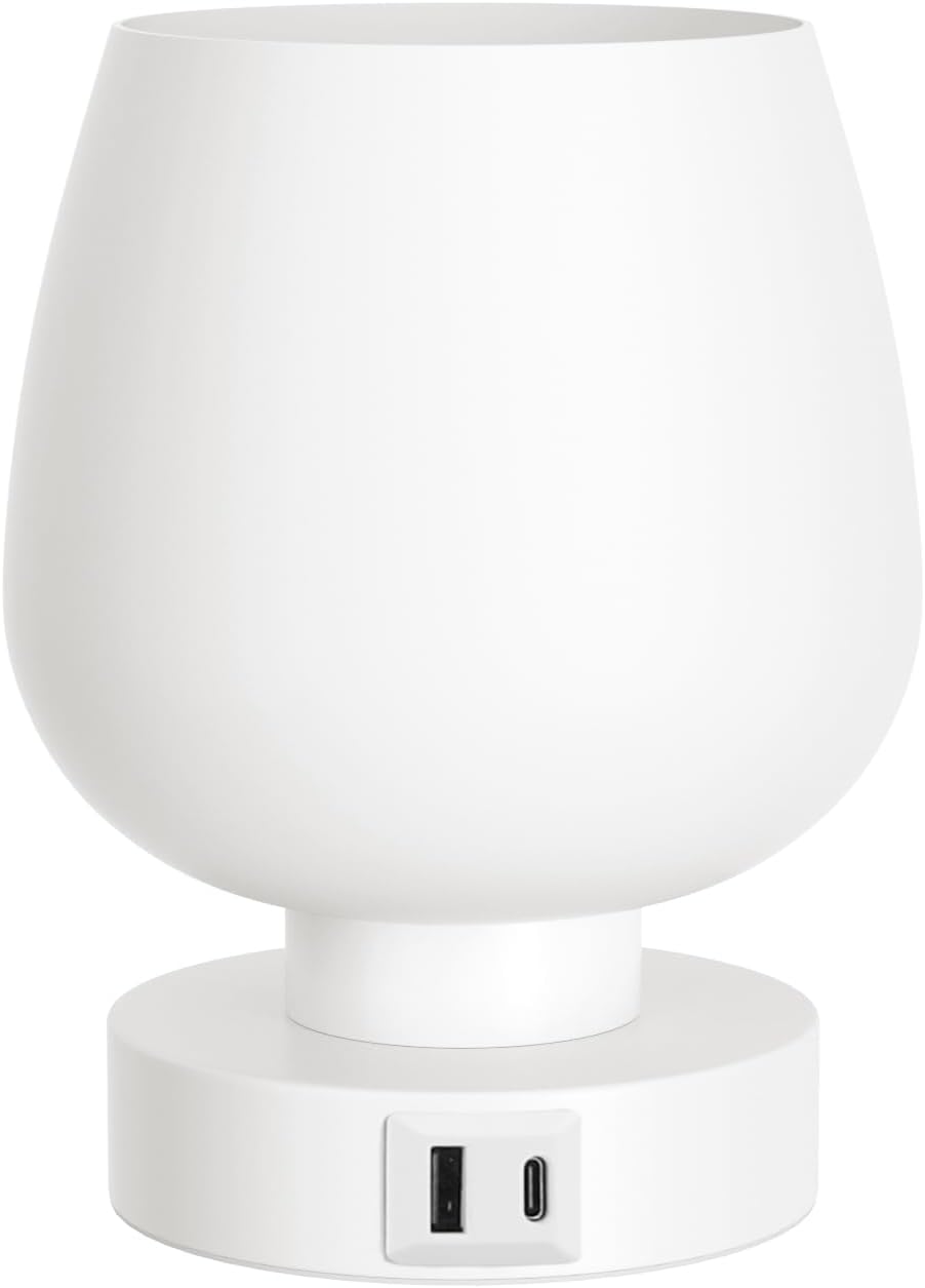 Touch Table Lamp for Nightstand - Bedside Lamp with USB C+A Charging Ports for Bedroom Living Room Night Stands, Desk Lamp with White…