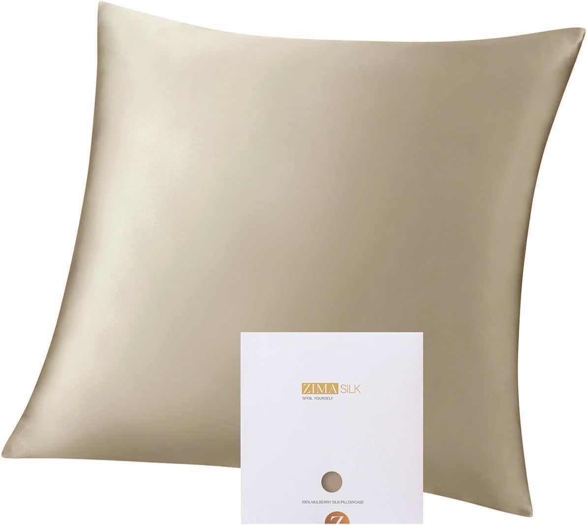ZIMASILK 100% Pure Mulberry Silk Pillow Cases for Hair and Skin, Soft, Hypoallergenic & Smooth, Both Sides Grade 6A Silk, with Hidden…