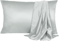 uxcell 2 Pack Silk Satin Pillowcase for Hair and Skin, Cool, Silky, Soft Breathable Pillow Cases King Size 20x36 Inch Sateen Pillowcase Lig…
