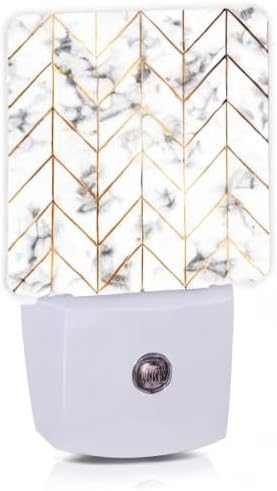 Marble Line Geometric Night Light, Plug-in Night Lights with Dusk-to-Dawn Sensor for Stairway/Hallway/Kitchen Sleep Friendly lamp for…