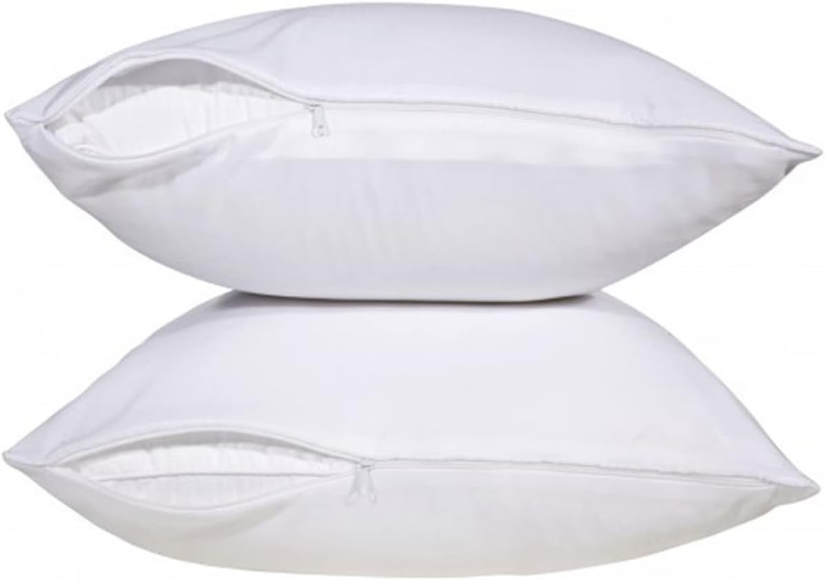 PetalCliff 2 Pack, 200 Thread Count 100% Cotton Percale Zipper Pillow Protectors Pillow Encasement. (Queen: 21 x 30 Inch) 2 Pack 30 Inch Co…