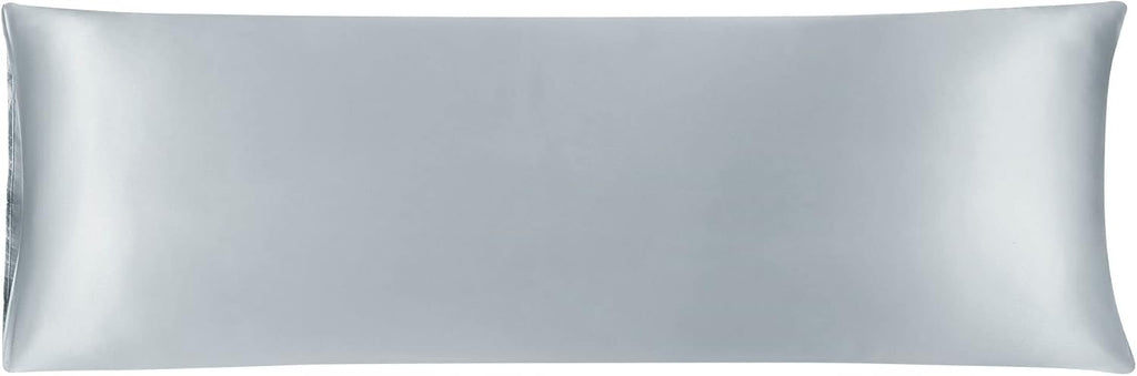uxcell Body Pillow Cover, 20x60 Inch Silver Silky Satin Body Pillowcases for Hair and Skin, Soft Cooling Smooth Pillow Case with Envelope…