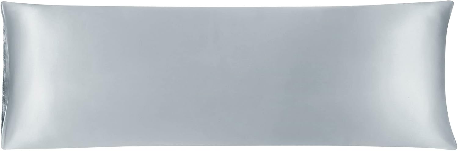 uxcell Body Pillow Cover, 20x60 Inch Silver Silky Satin Body Pillowcases for Hair and Skin, Soft Cooling Smooth Pillow Case with Envelope…