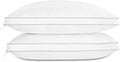Globon Luxury Feather Down Pillow King Size, Firm Gusseted Bed Pillows for Sleeping, Hotel Collection Fluffy Pillow, 18"X34", Set of 2 White