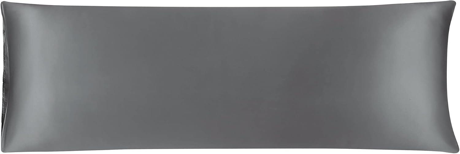 uxcell Body Pillow Cover, 20x60 Inch Grey Silky Satin Body Pillowcases for Hair and Skin, Soft Cooling Smooth Pillow Case with Envelope…
