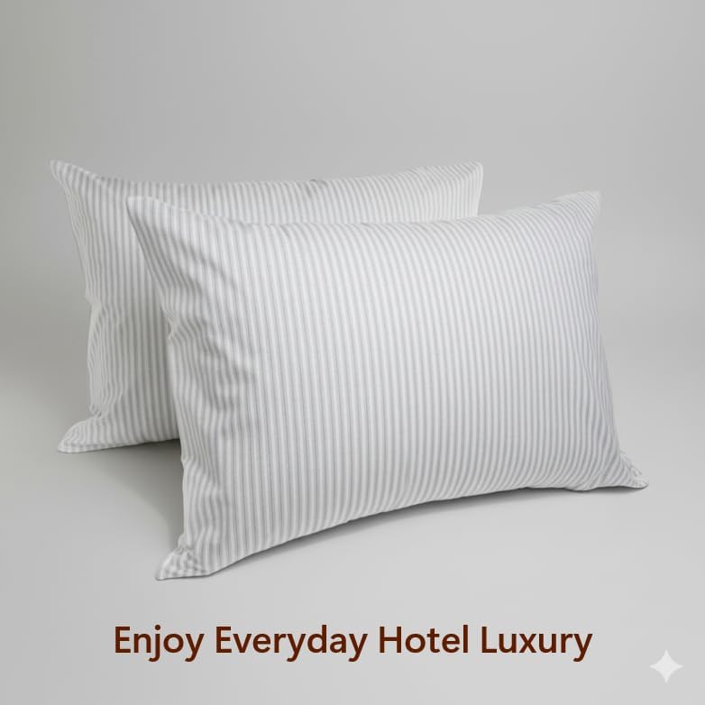 Perupima Peru Pima 415 Thread Count Percal Standard Pillowcases - 100% Peruvian Pima Cotton, 2 Piece (2 Pillowcases) - Cooling, Crisp, Hote…