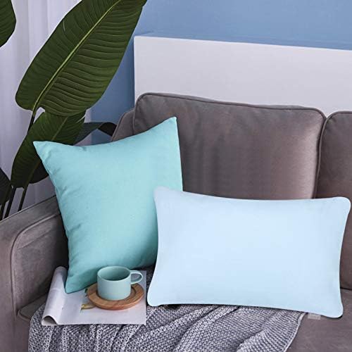 Thmyo 4-Pack 100% Cotton Lumbar Comfortable Solid Decorative Throw Pillow Case, Thmyo Rectangle Cushion Cover Pillowcase Sublimation Blank P…