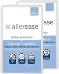 AllerEase Washable Hot Water Wash Pillow Protector, Standard/Queen, White 2 Count (Pack of 6)