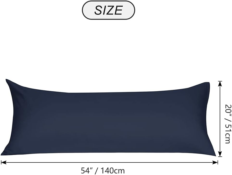 uxcell Soft Microfiber Body Pillow Cover with Zipper Closure, Long Pillow Cases for Body Pillows Weave for 90 GSM Polyester, Navy Body (20"…