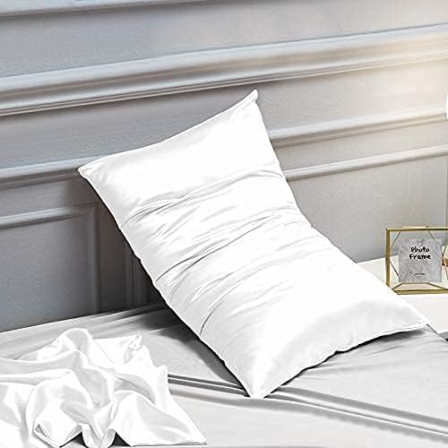 Ntbay 12 Pack Satin King Pillowcases for Hair and Skin, Luxurious and Silky Pillow Cases with Envelope Closure, 20 x 36 Inches, White 12 Pa…