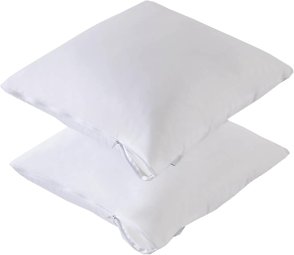 Kingnex Waterproof Down Feather Proof Euro Pillow Protectors 28x28 Pack of 2 European Size Pillow Covers for Square Throw Pillow 2 Pack Whi…