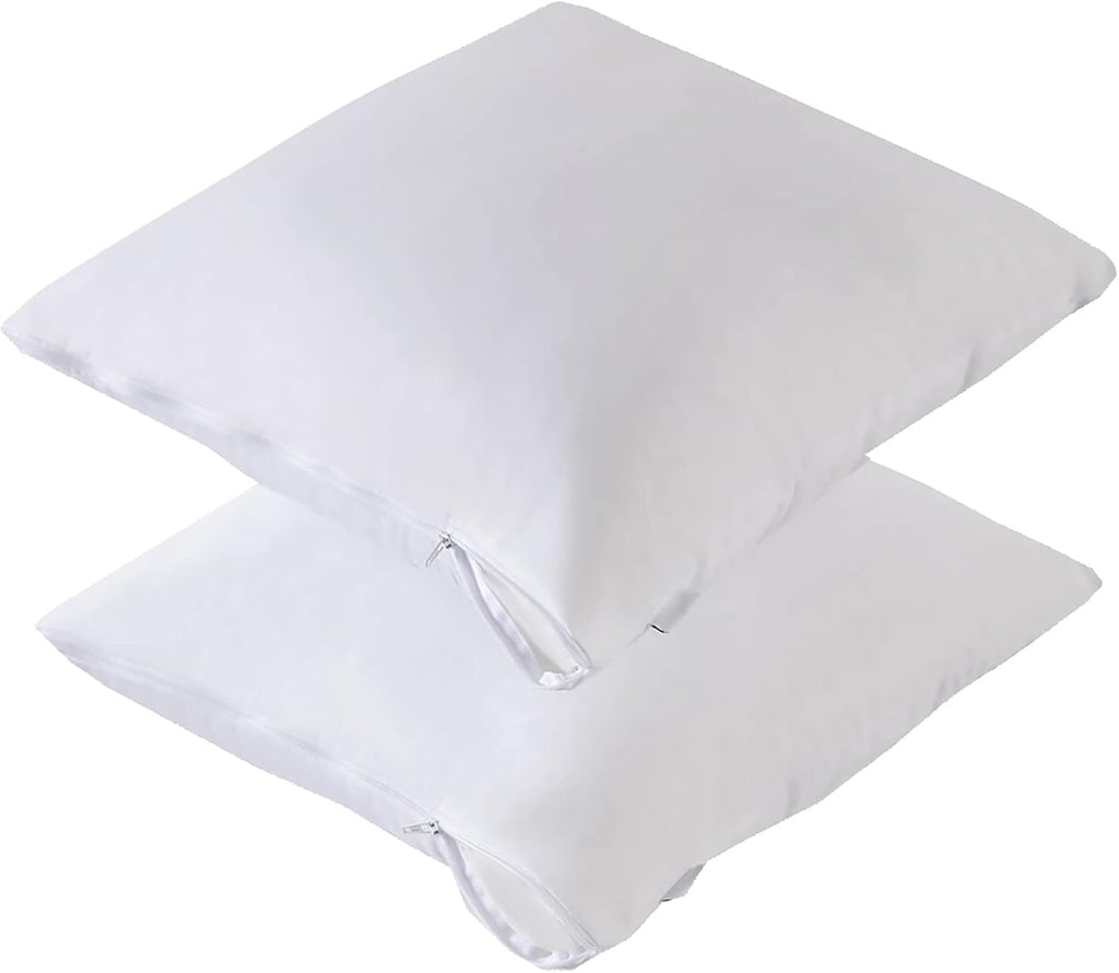Kingnex Waterproof Down Feather Proof Euro Pillow Protectors 30x30 Pack of 2 European Size Pillow Covers for Square Throw Pillow 30D 2 Pack…