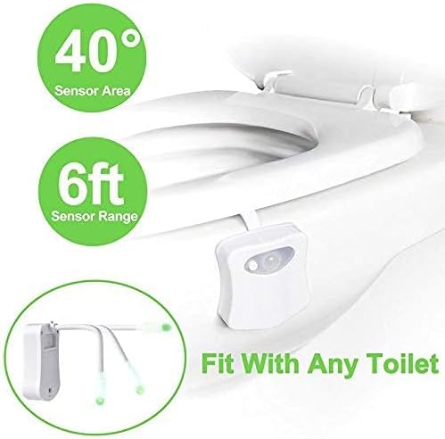 Color Changing Toliet Night Light Motion Sensor Led Motion Activated Washroom UV Slap Activated Butt Smart Light Commode Night Lamp(16 1)