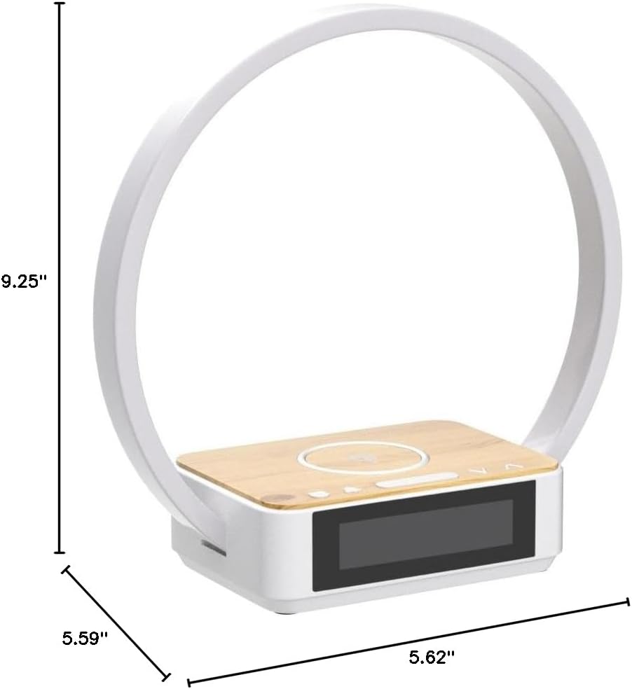 Wilit Bedside Lamp with Alarm Clock, Touch Lamp with Wireless Charger, Nightlight for Bedroom, Sunrise Wake-up Light,3-Grade Dimmable, Birthday…