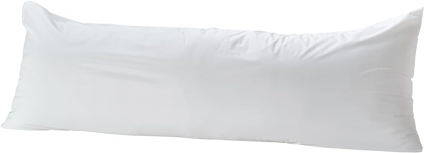 Kingnex Waterproof Down Feather Proof Body Pillow Protectors for 20x54 Pillow Zippered Plain Pillow Cover White 1 Pack Only 21x55 1 Pack Wh…