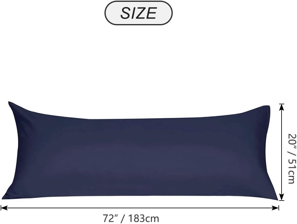 uxcell Soft Microfiber Body Pillow Cover with Zipper Closure, Long Pillow Cases for Body Pillows Weave for 90 GSM Polyester, Navy Body (20"…