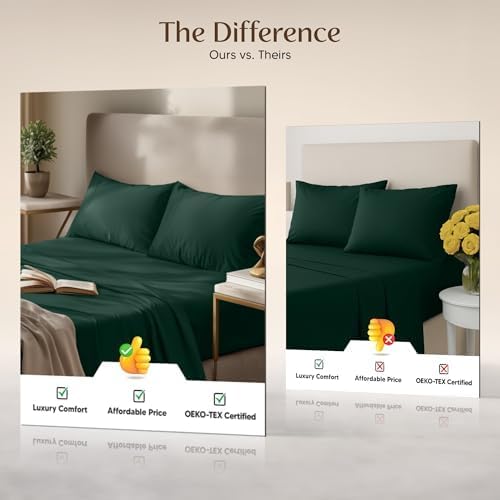 Utopiabedding Utopia Bedding California King Size Sheet Set – 4 Piece Bed Sheets, Soft and Breathable Microfiber, Includes 1 Fitted Sheet,…