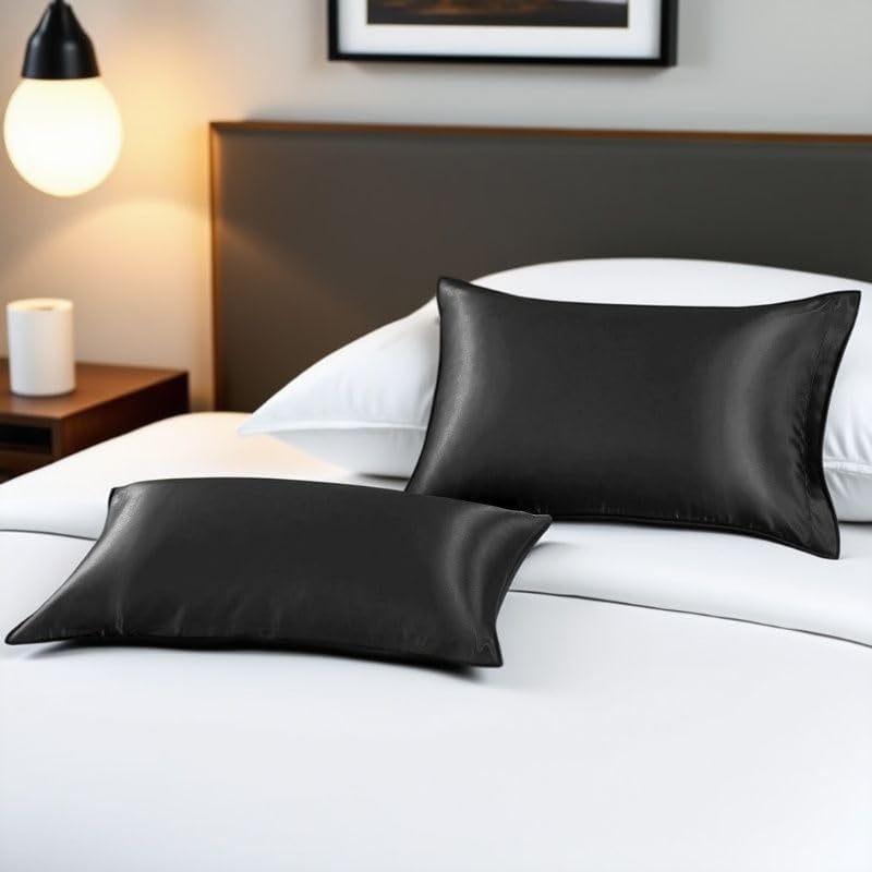 Satin Pillowcase Set of 2 -Silky Pillow Cases for Hair and Skin, 2 Pack Similar to Silk Pillow Covers with Envelope Closure, Gifts for…