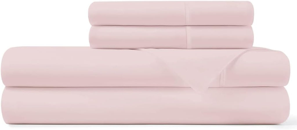 Pizuna 100% Cotton King Sheets Set - Crisp, Breathable Percale Weave Bed Sheets - Fully Elasticized 15" Deep Pocket Cooling Sheet - Long St…