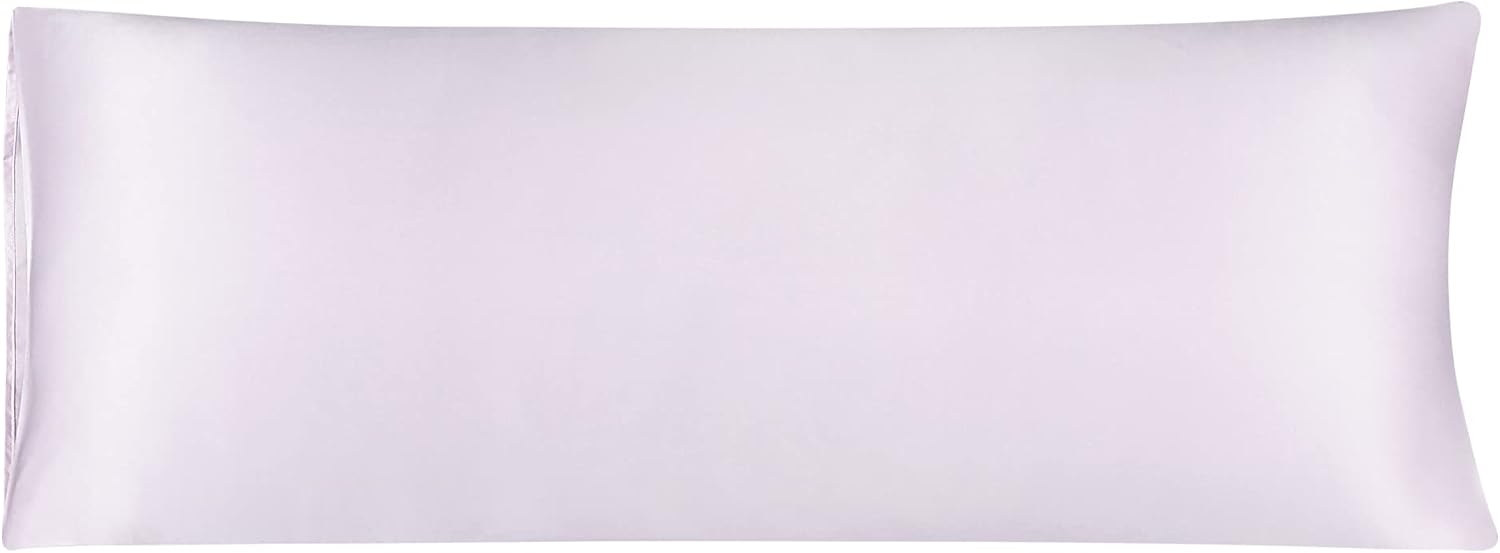 uxcell Body Pillow Cover, 20x54 Inch Light Lilac Silky Satin Body Pillowcases for Hair and Skin, Soft Cooling Smooth Pillow Case with…