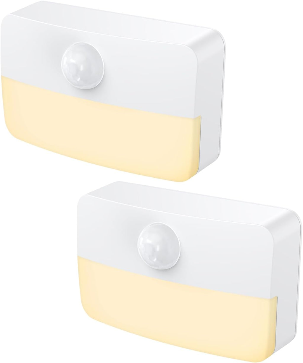Jxtz 【2 Pack】Motion Sensor Night Light, Stick-On Motion Sensor Lights Indoor, Battery Powered Under Cabinet Kitchen Lights with Adhesive Pa…