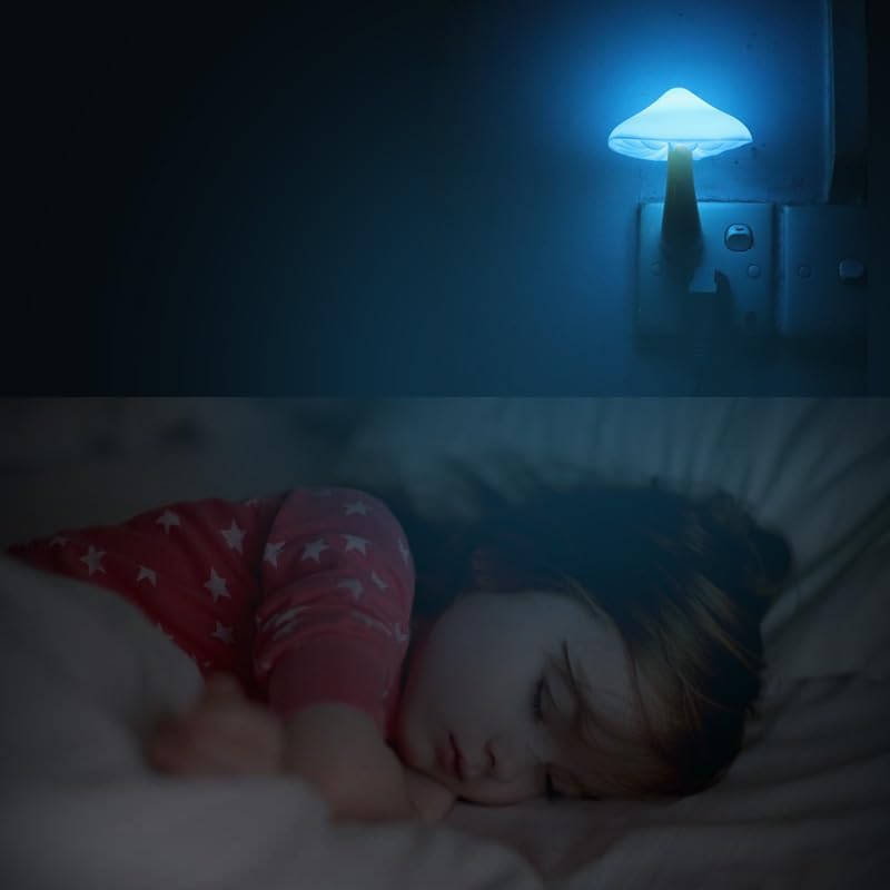 AUSAYE 5Pack Sensor LED Night Light Plug in Lamp 7 Color Changing Mushroom Light Cute Night Lights for Adults Kids NightLight…
