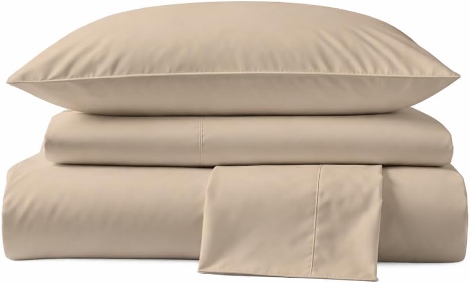 Perupima Peru Pima 415 Thread Count Percal Twin Sheet Set - 100% Peruvian Pima Cotton, 3 Piece (Flat, Fitted, 1 Pillowcase) - Cooling, Cris…