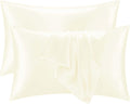 QJFabricCO Q&J Fabric Co. 2 Pack Satin Pillowcase Silk Like Pillow Cases 20x26 inch Beige Cooling Pillow Cases with Envelope Closure for Ha…