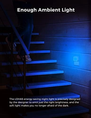 Llohasled L LOHAS LED Blue Night Lights Plug into Wall 2-Pack, 0.3W Plug in Night Light, Dusk to Dawn, Bright Nightlight Auto-On/Off, for A…