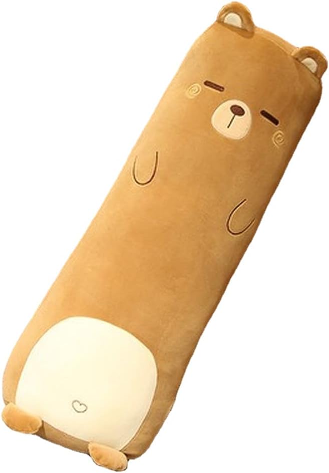 Long Plush Cute Body Pillows 39" Cuddle Stuffed Animal Shaped Bed Body Pillows Soft Cotton Plushies Doll Toy Gifts (Bear, 39 Inch)