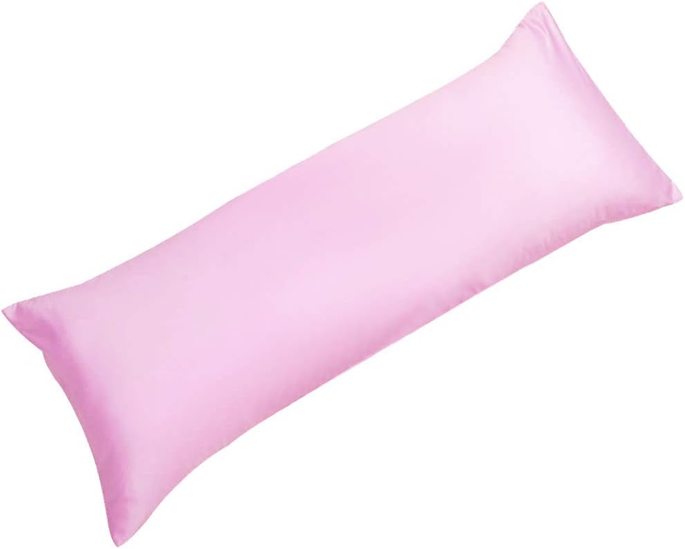 uxcell Body Pillow Cover 20x54 Inch Light Pink Silky Satin Body Pillowcases for Hair and Skin Luxury Cooling Soft Smooth Washable