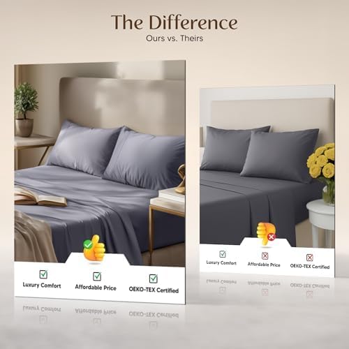 Utopiabedding Utopia Bedding Full Size Sheet Set – 4 Piece Bed Sheets, Soft and Breathable Microfiber, Includes 1 Fitted Sheet, 1 Flat Shee…
