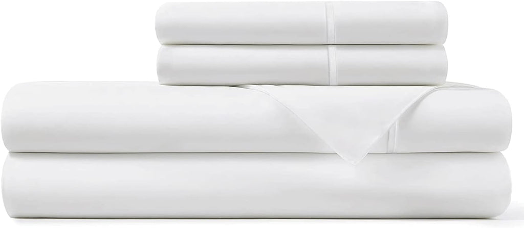 Pizuna 100% Cotton Twin XL Sheets Set - Crisp, Breathable Percale Weave Bed Sheets - Fully Elasticized 15" Deep Pocket Cooling Sheet - Long…