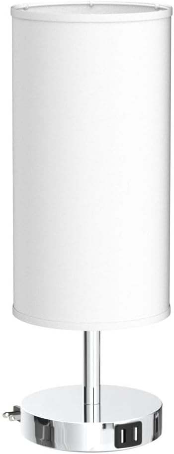 Yarra-Decor Bedside Lamp with USB Port - Touch Control Table Lamp for Bedroom 3 Way Dimmable Nightstand Lamp with Round White Fabric…