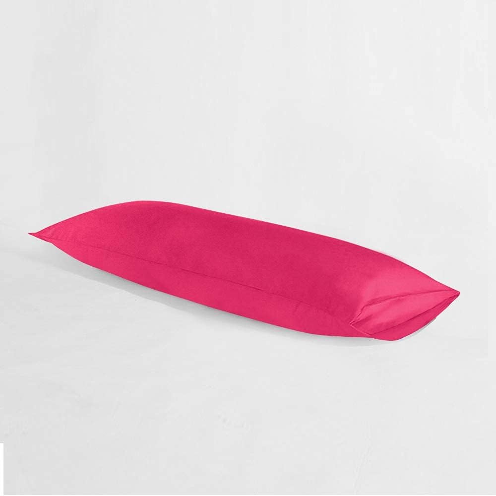 Ntbay Body Pillowcase - Brushed Microfiber 20x54 Pillowcase - Soft, Wrinkle-Free, Fade-Resistant, Stain-Resistant, Magenta Body Pillow Cove…