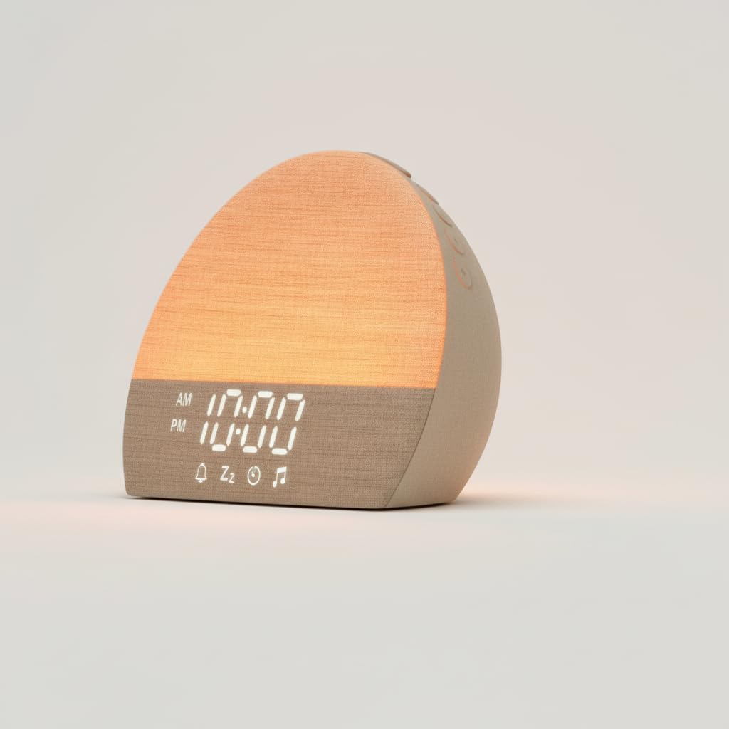White Noise Sound Machine Sunrise Alarm Clock – 30 Non-Looping Soothing Sleep Sounds with LoFi and Healing Music| 10-Color Ambient Light…